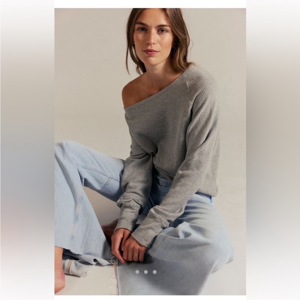 Free People NWT Jess Long Sleeve Size Medium in Heather Gray - Picture 2 of 12